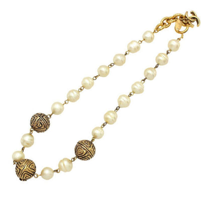Chanel Faux Pearl Ball Necklace