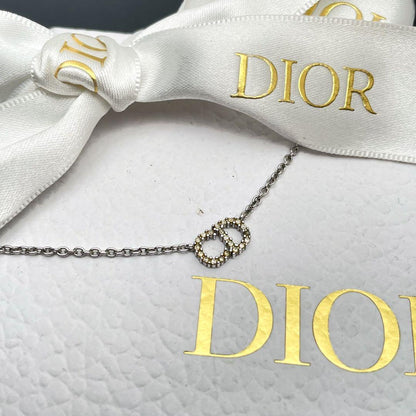 Dior Clair de Lune CD Logo Rhinestone Necklace