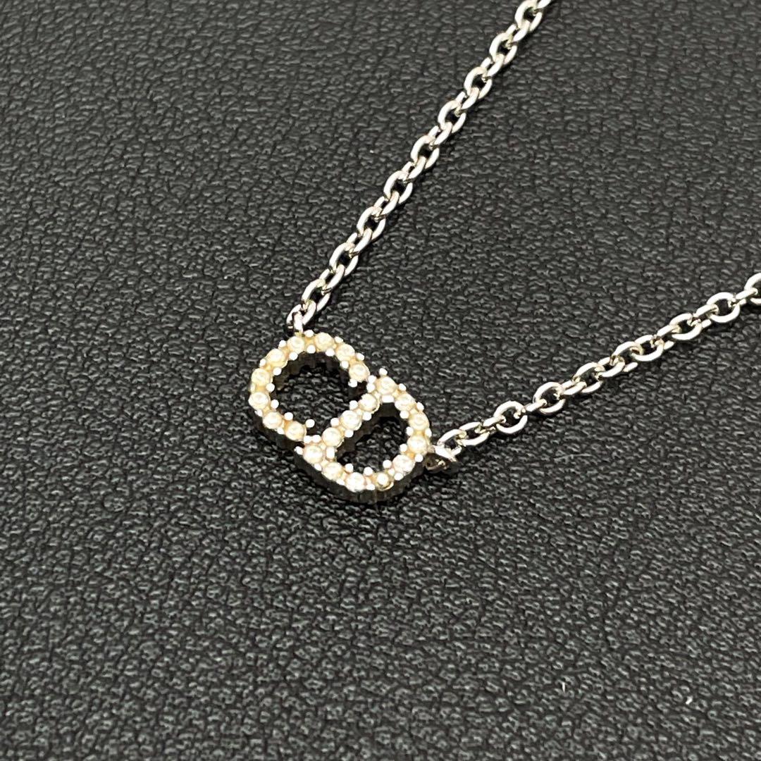Dior Clair de Lune CD Logo Rhinestone Necklace — view 2