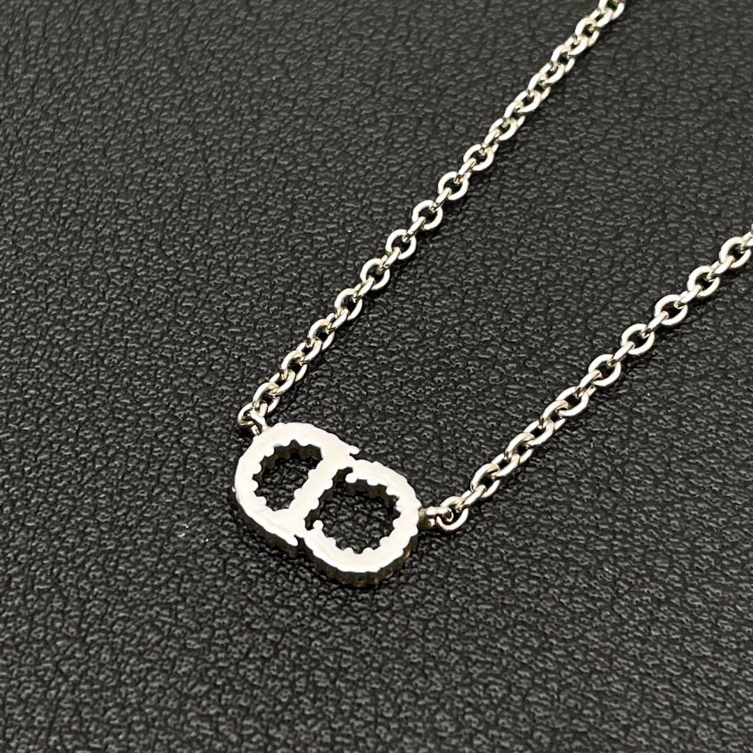 Dior Clair de Lune CD Logo Rhinestone Necklace — view 3