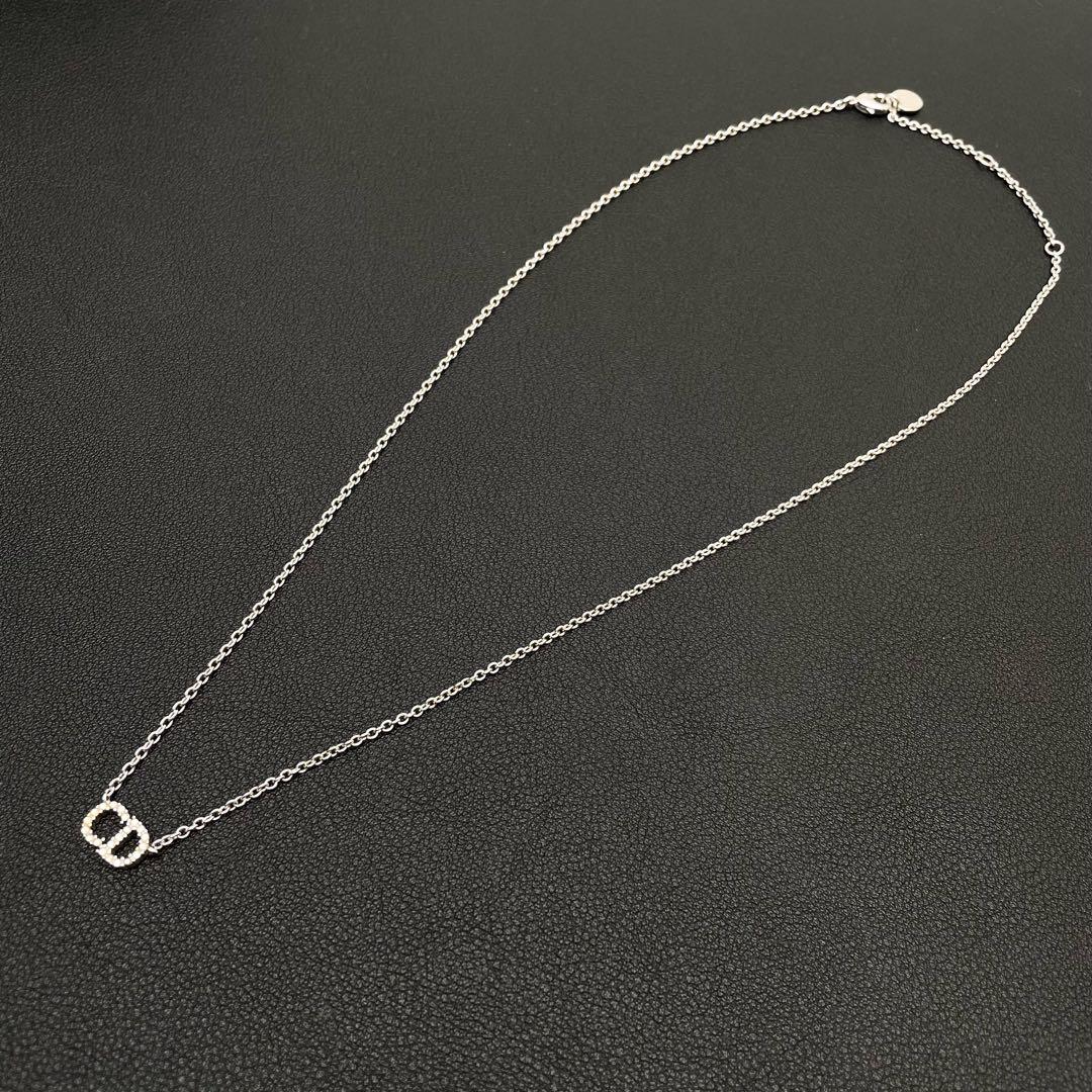 Dior Clair de Lune CD Logo Rhinestone Necklace — view 4