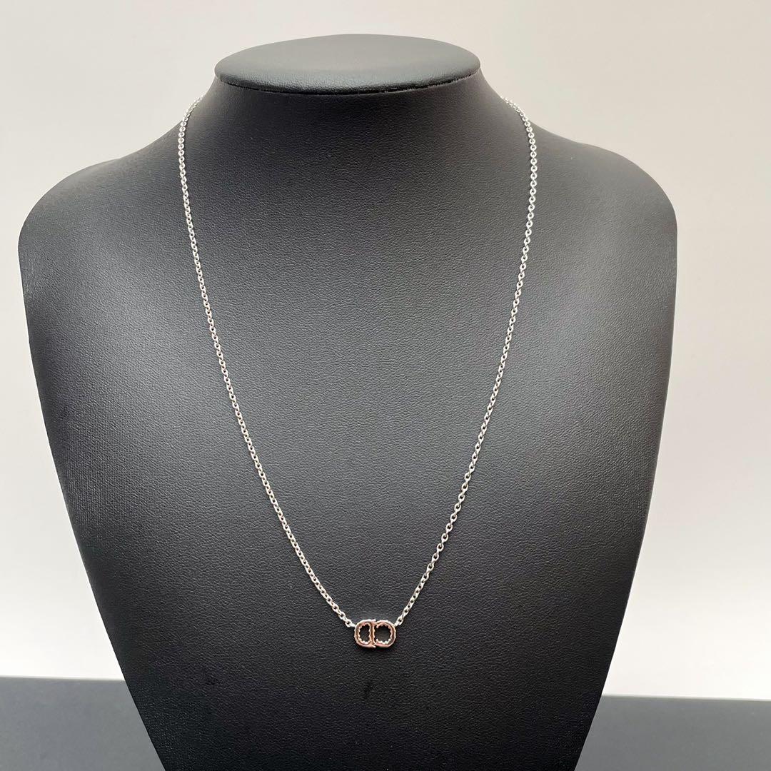 Dior Clair de Lune CD Logo Rhinestone Necklace — view 7