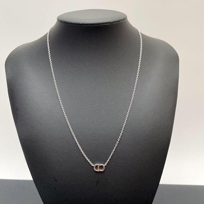 Dior Clair de Lune CD Logo Rhinestone Necklace — view 7