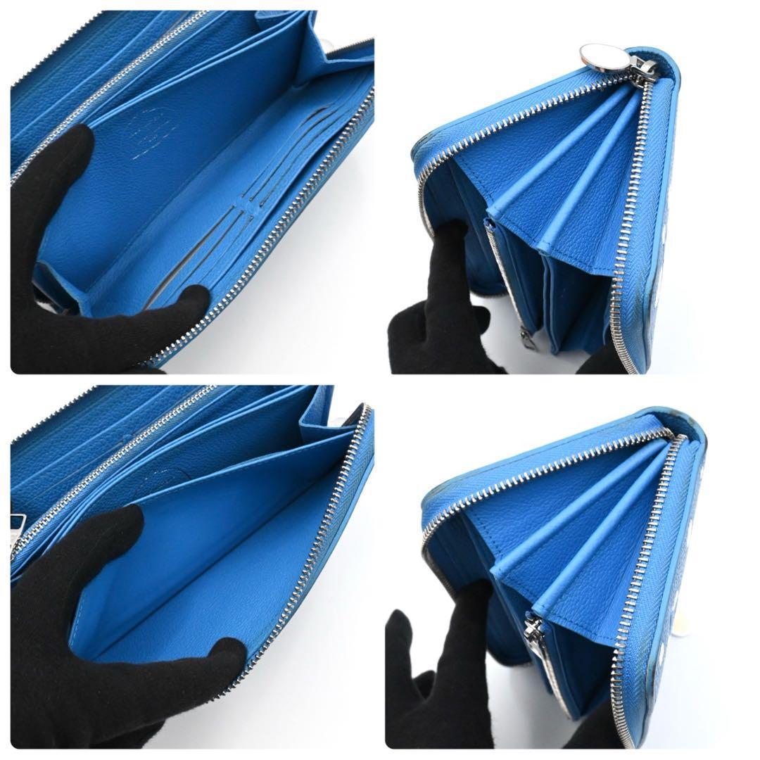 Louis Vuitton Yayoi Kusama Zippy Wallet Empreinte Blue — view 6
