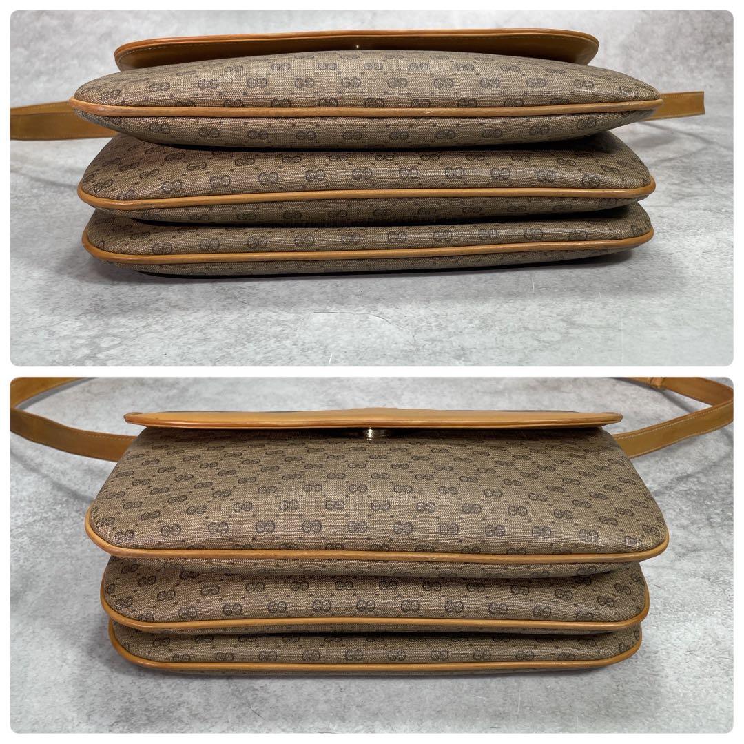 Gucci GG Shoulder Bag Brown Beige Leather Logo — view 8
