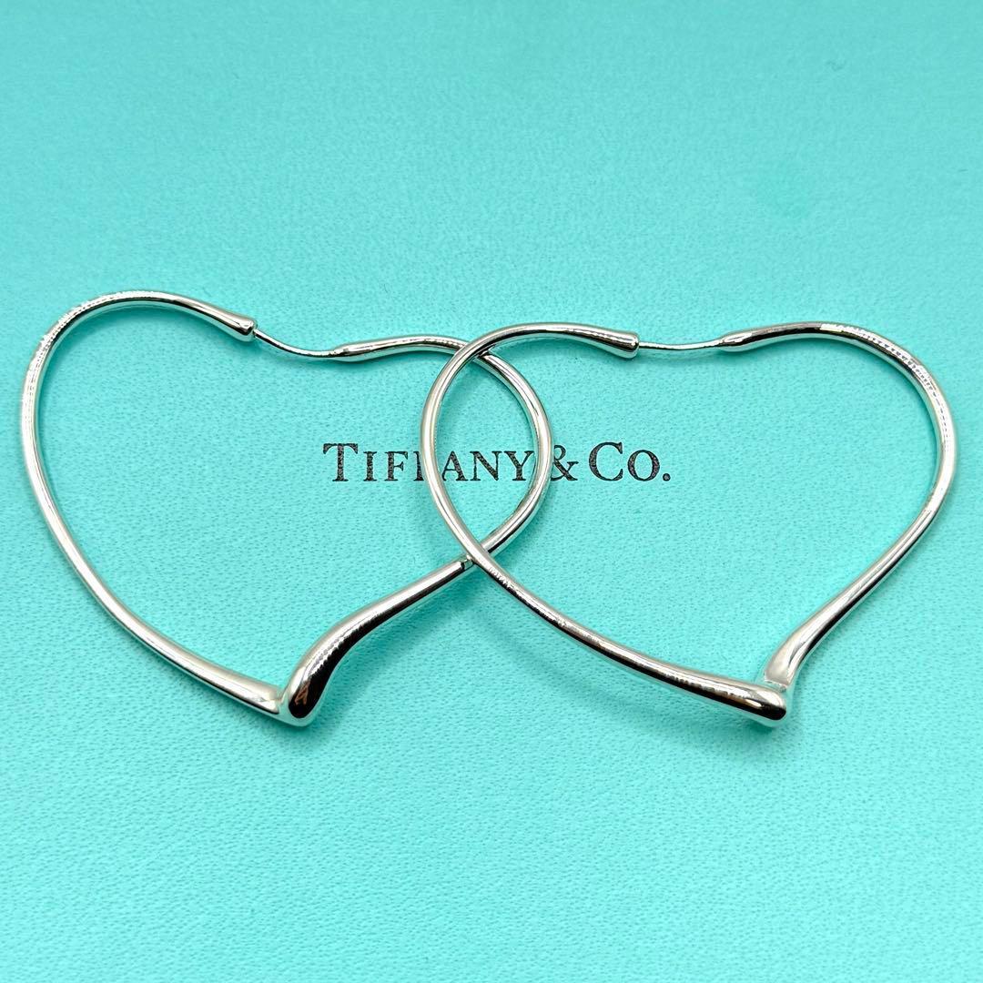 Tiffany & Co Earrings Open Heart L Large 925 Sterling Silver