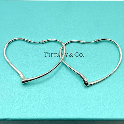 Tiffany & Co Earrings Open Heart L Large 925 Sterling Silver — view 2