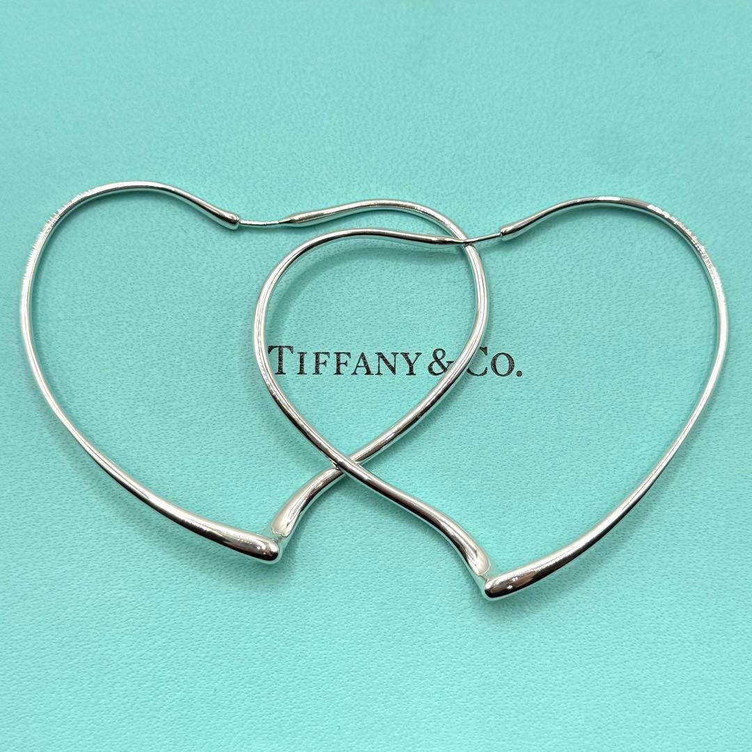 Tiffany & Co Earrings Open Heart L Large 925 Sterling Silver — view 4