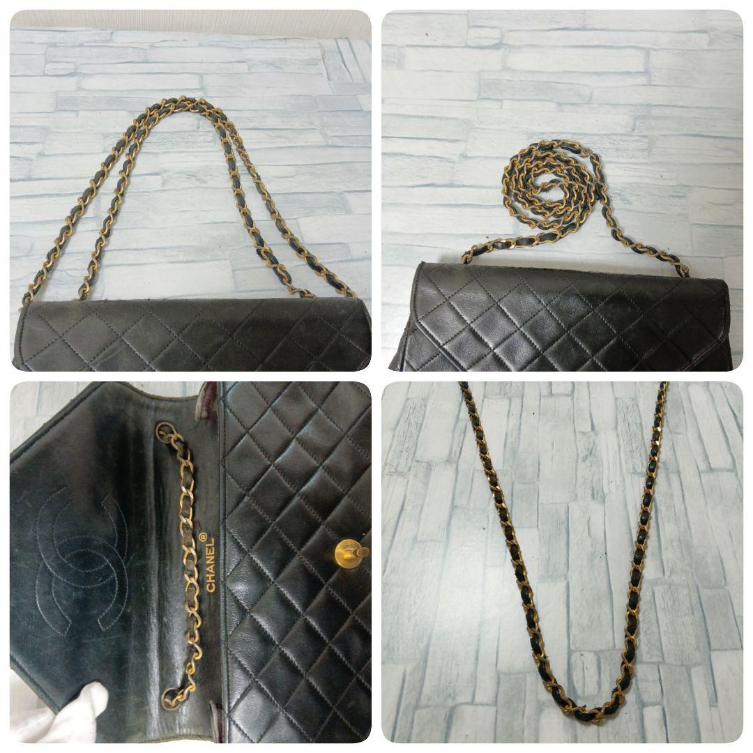 Chanel Chain Shoulder Quilted Lambskin Single Flap Black — view 7