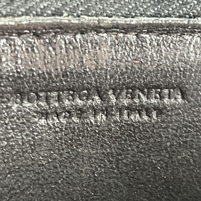 Bottega Veneta Coin Case Intrecciato Round Zip Dark Brown