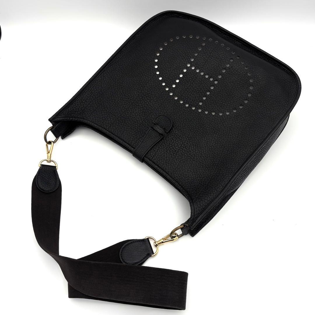 Hermes Evelyne II GM Black Taurillon Gold Shoulder — view 3