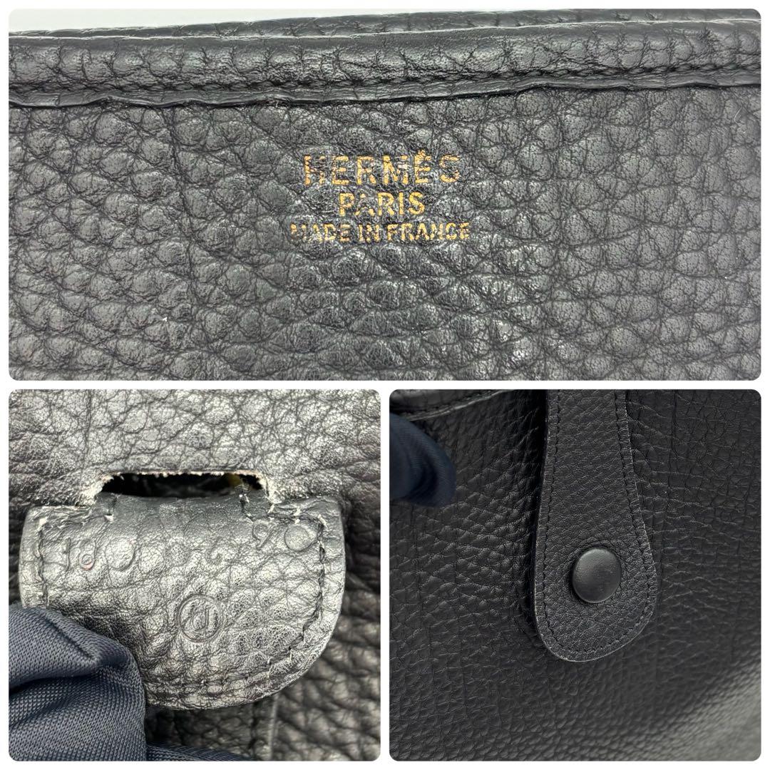 Hermes Evelyne II GM Black Taurillon Gold Shoulder — view 7