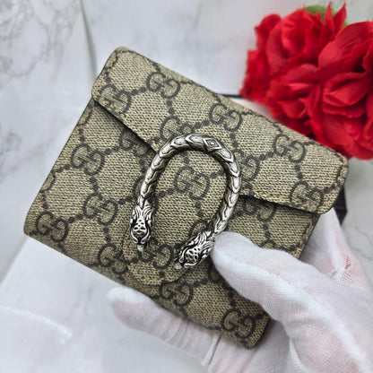 Gucci Fold Wallet Duonysus GG Supreme Taiga