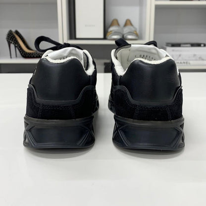Chanel CC Logo Suede Nylon Sneakers Black — view 6