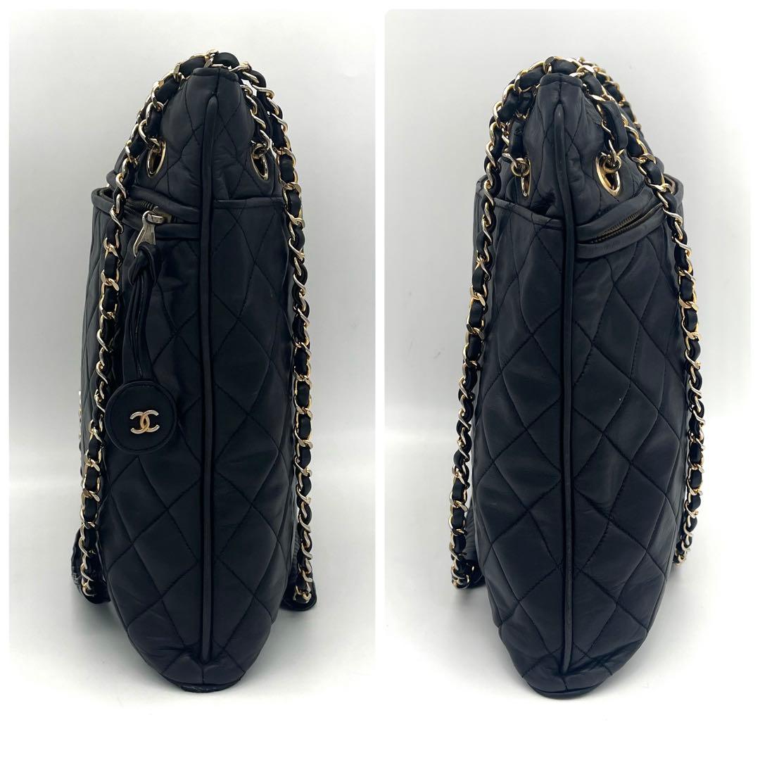Chanel Quilted Shoulder Bag Lambskin Black