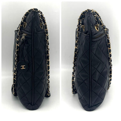 Chanel Quilted Shoulder Bag Lambskin Black