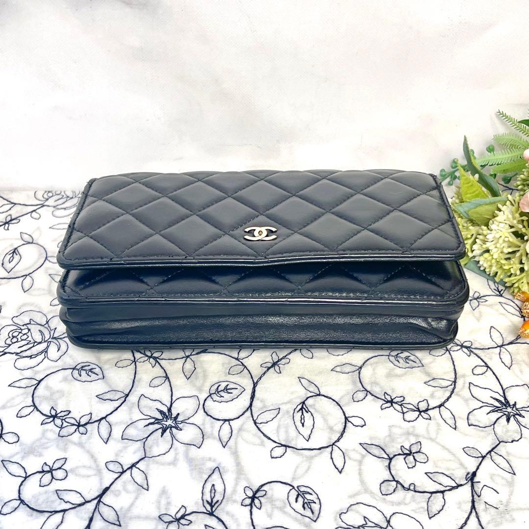 Chanel Quilted Chain Wallet Lambskin — view 5