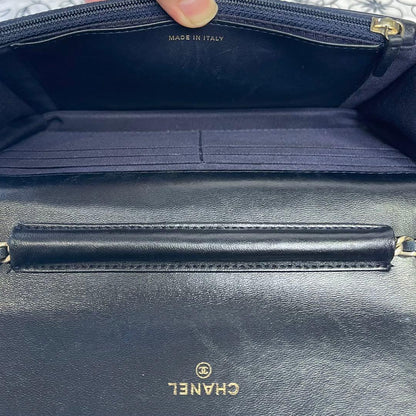 Chanel Quilted Chain Wallet Lambskin — view 9