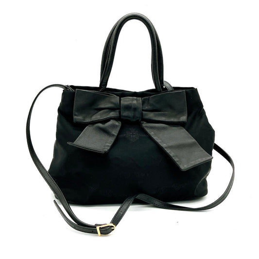 Prada Ribbon Bag Deca Logo Nylon Black 2-way