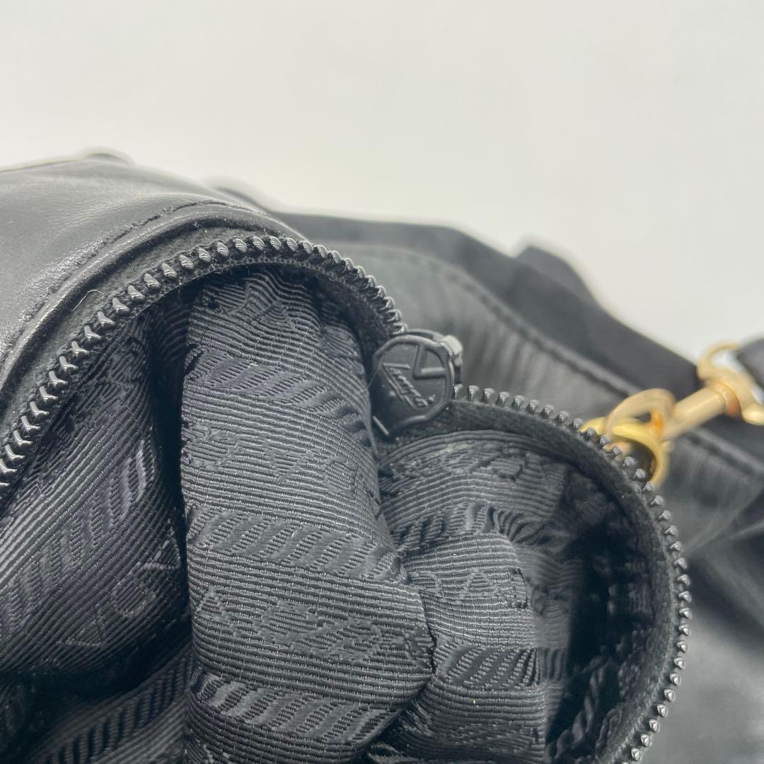 Prada Ribbon Bag Deca Logo Nylon Black 2-way