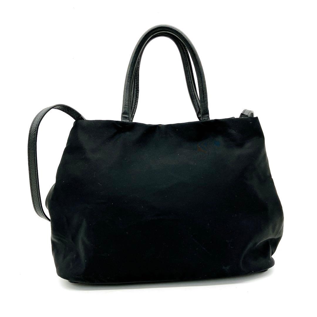 Prada Ribbon Bag Deca Logo Nylon Black 2-way