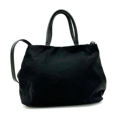 Prada Ribbon Bag Deca Logo Nylon Black 2-way