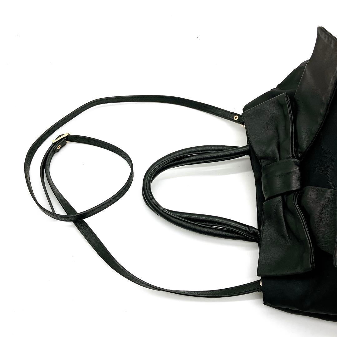 Prada Ribbon Bag Deca Logo Nylon Black 2-way