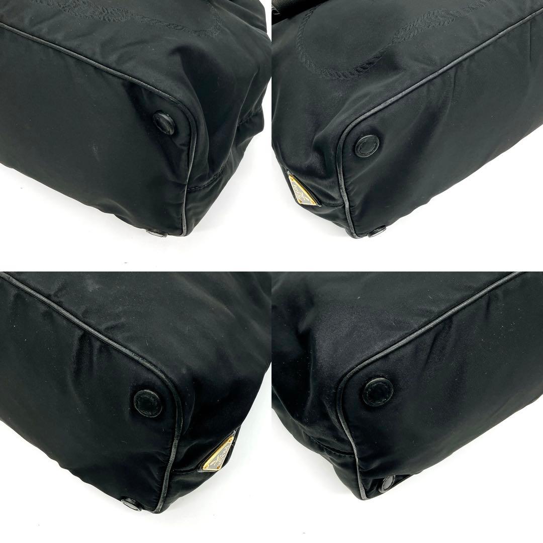 Prada Ribbon Bag Deca Logo Nylon Black 2-way