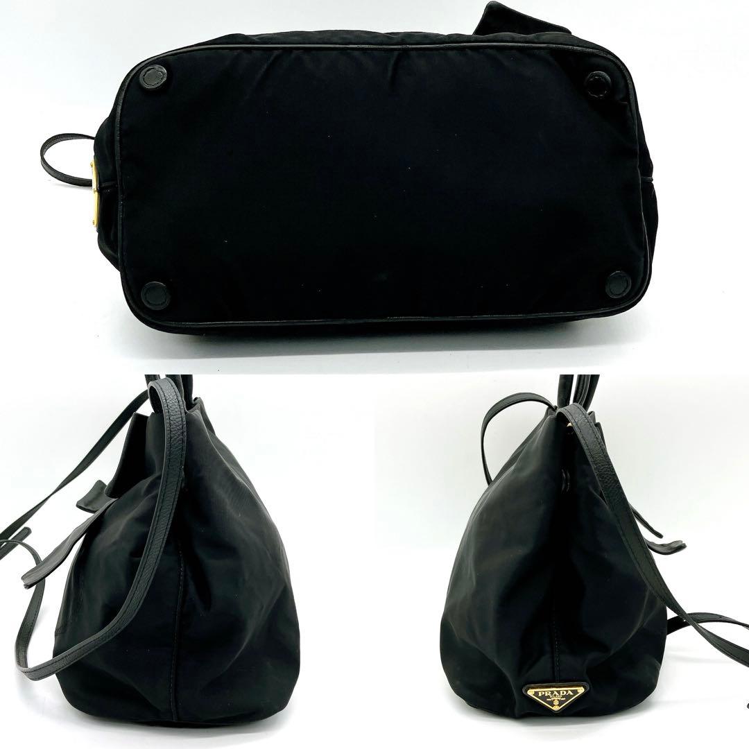 Prada Ribbon Bag Deca Logo Nylon Black 2-way