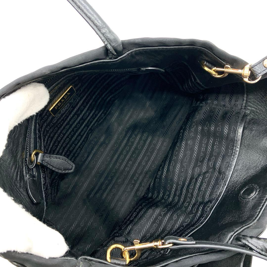 Prada Ribbon Bag Deca Logo Nylon Black 2-way