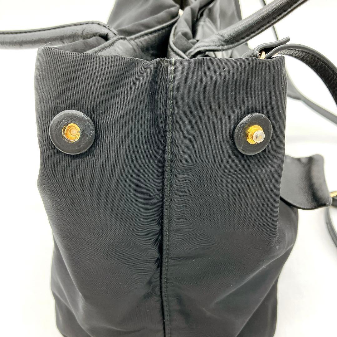 Prada Ribbon Bag Deca Logo Nylon Black 2-way