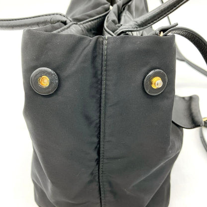 Prada Ribbon Bag Deca Logo Nylon Black 2-way