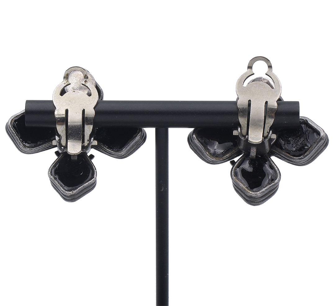 Chanel Coco Mark Colored Stone Cross Earrings