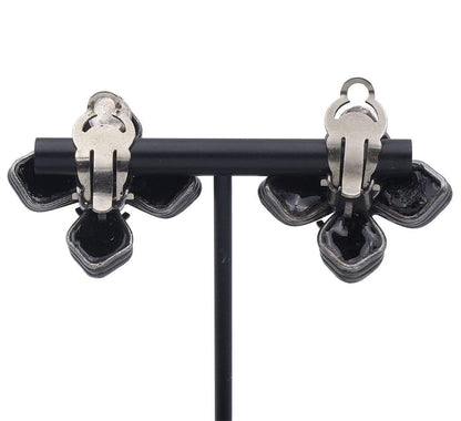 Chanel Coco Mark Colored Stone Cross Earrings