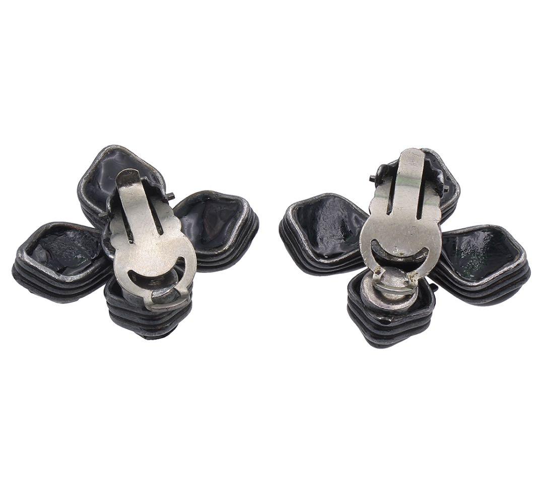 Chanel Coco Mark Colored Stone Cross Earrings