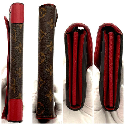 Louis Vuitton Monogram Portefeuille Sarah Retiro Red Brown Wallet — view 7