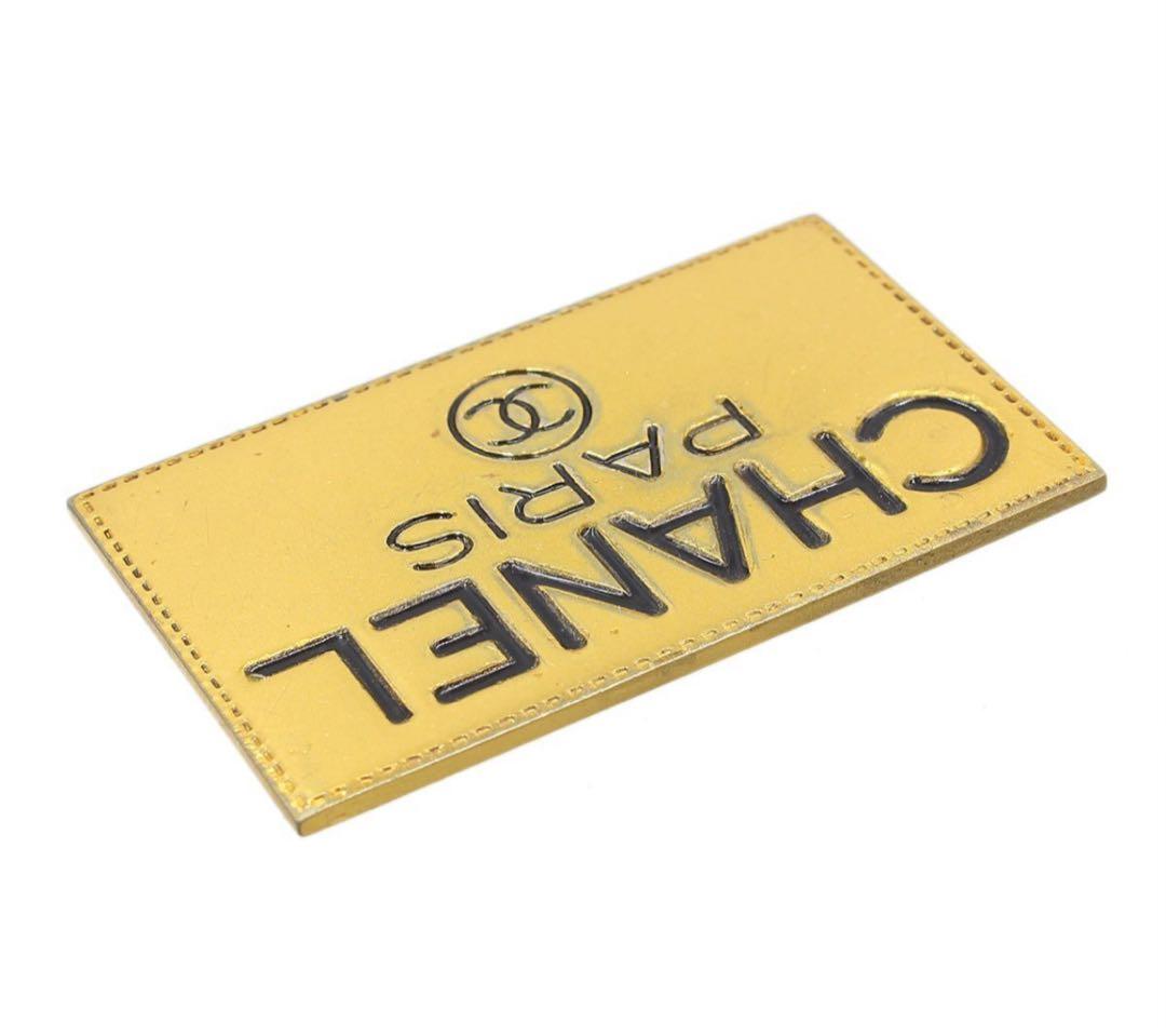 Chanel Logo Plate Square Design Brooch