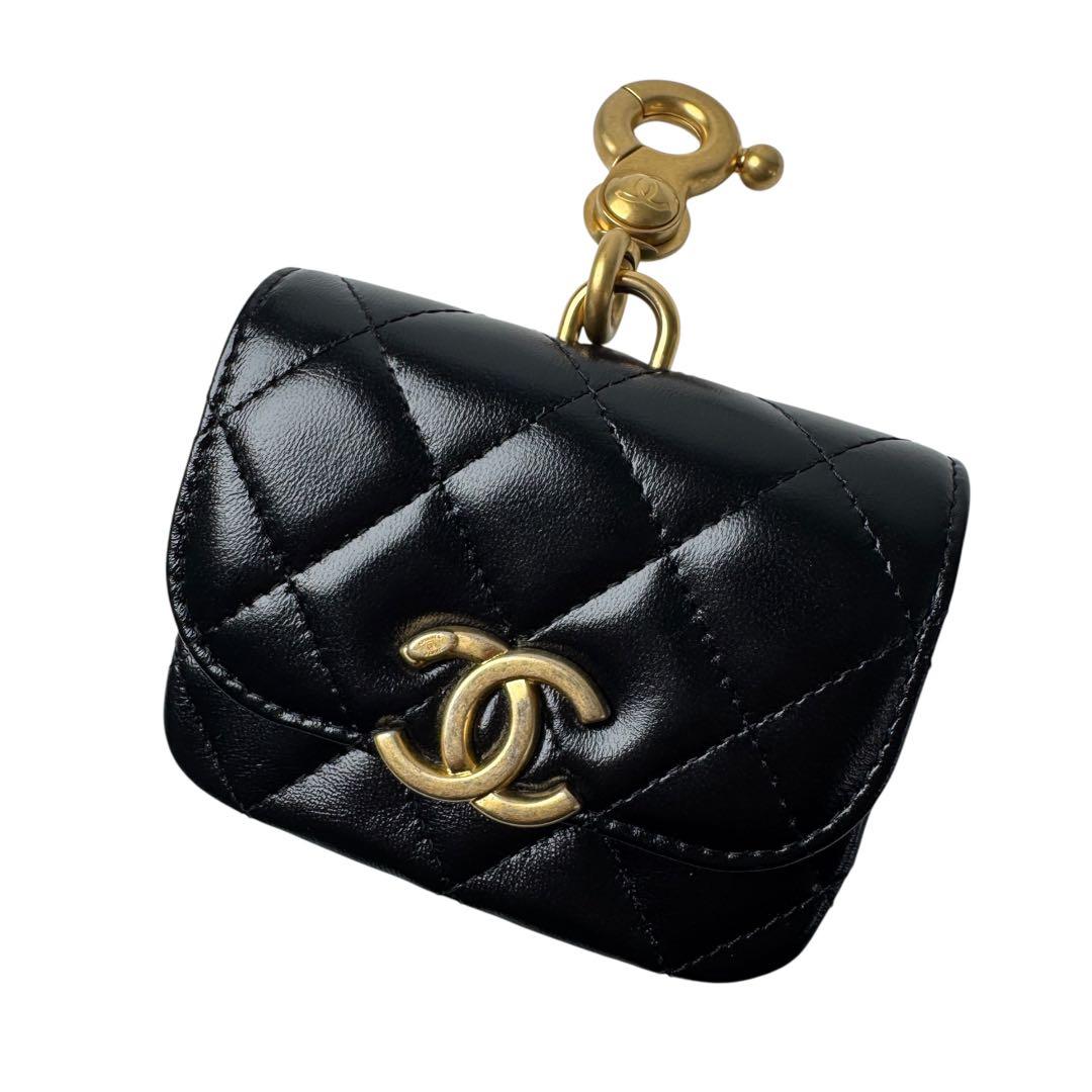 Chanel Bag Charm Quilted CC Logo Case