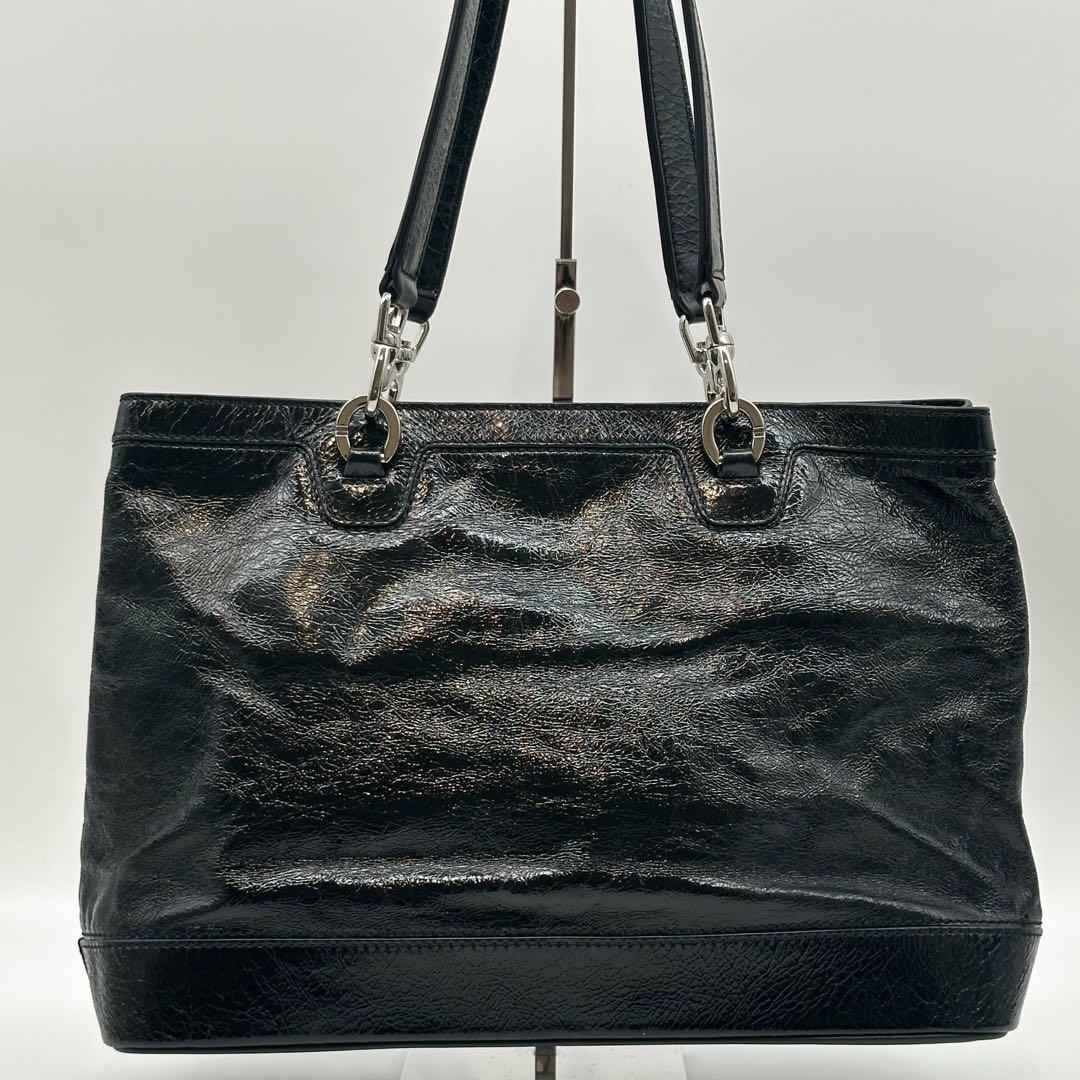 Celine Triomphe Leather Tote Black — view 3