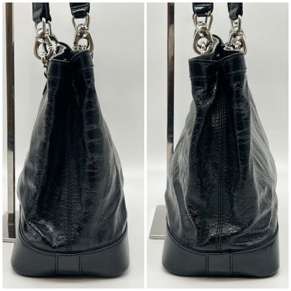 Celine Triomphe Leather Tote Black — view 5
