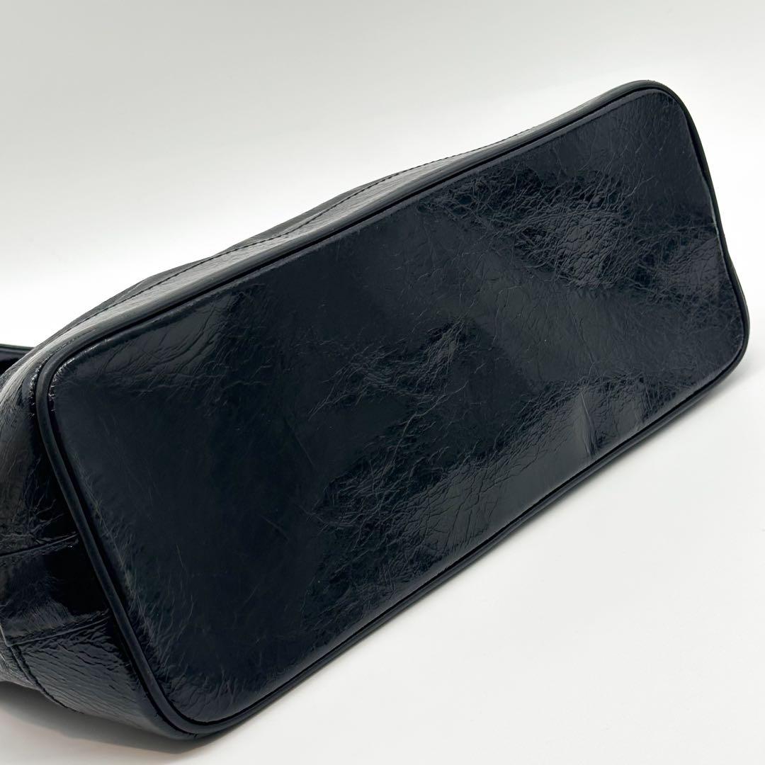 Celine Triomphe Leather Tote Black — view 6