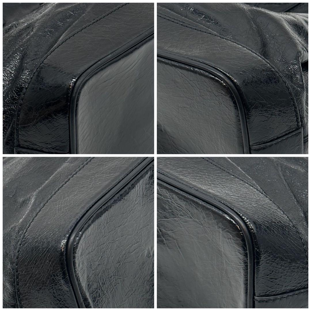 Celine Triomphe Leather Tote Black — view 7