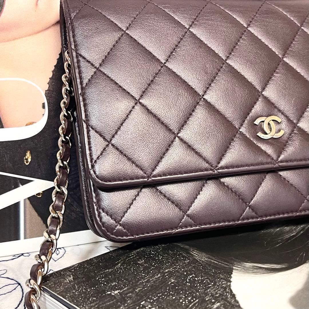 Chanel Chain Wallet Quilted Brown — view 4