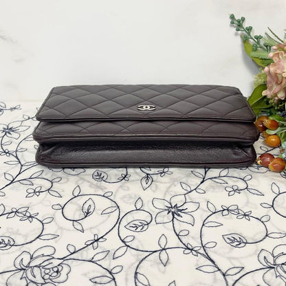 Chanel Chain Wallet Quilted Brown — view 8