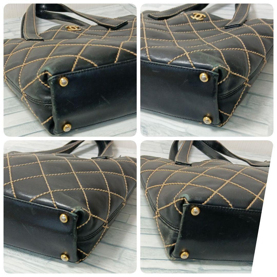 Chanel Wild Stitch Tote Calfskin Black — view 5
