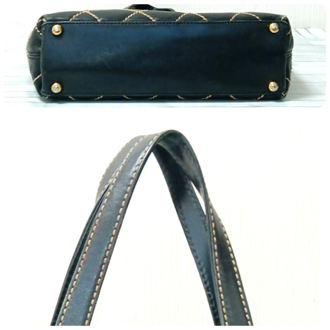 Chanel Wild Stitch Tote Calfskin Black — view 6