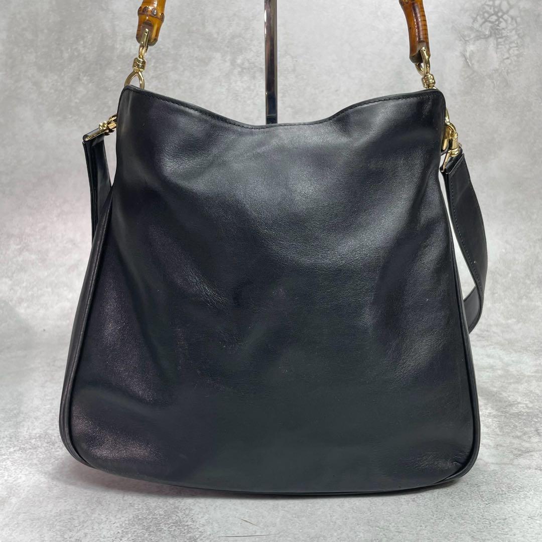 Gucci Shoulder Bag 2-Way Bamboo Black Gold — view 3