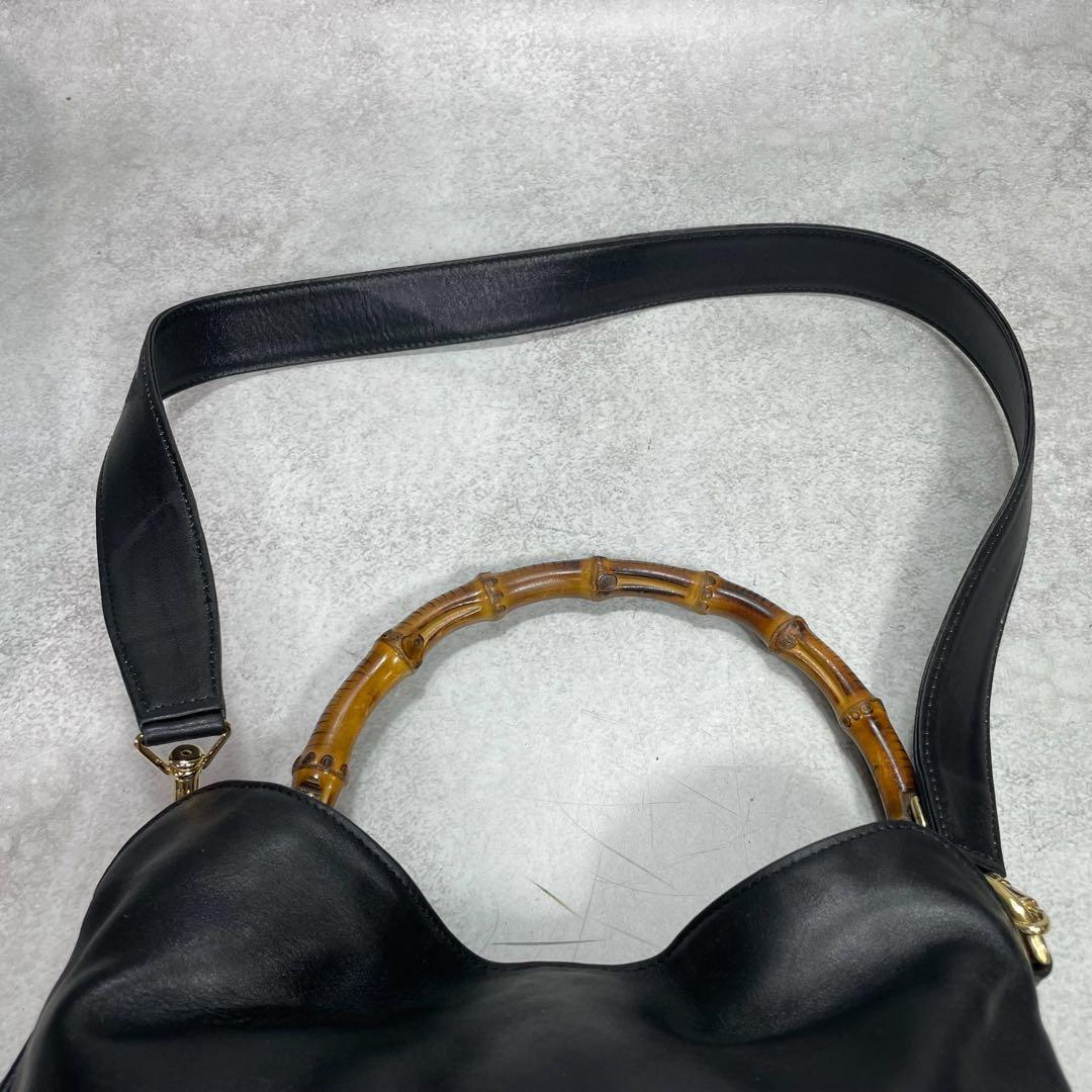 Gucci Shoulder Bag 2-Way Bamboo Black Gold — view 4