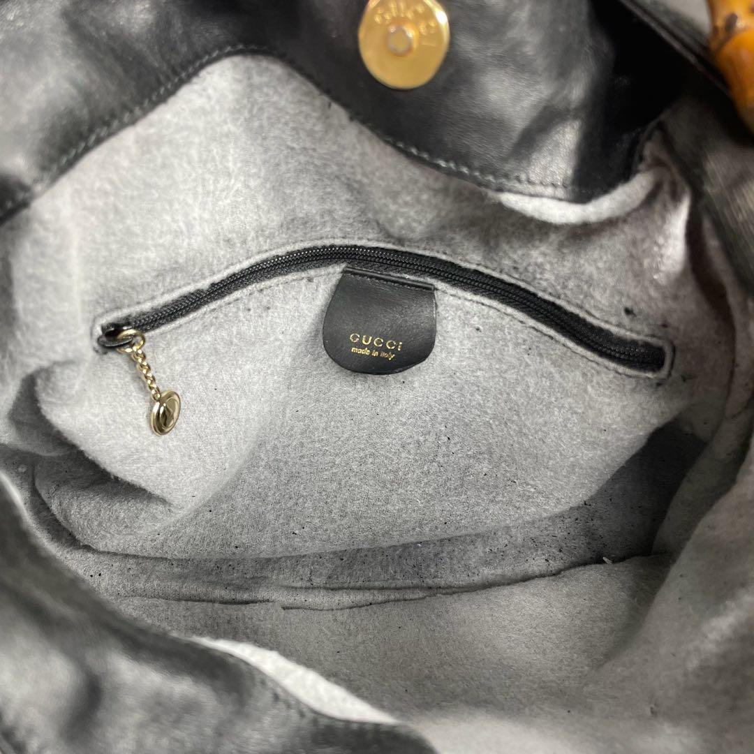 Gucci Shoulder Bag 2-Way Bamboo Black Gold — view 5