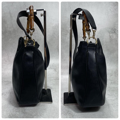 Gucci Shoulder Bag 2-Way Bamboo Black Gold — view 8